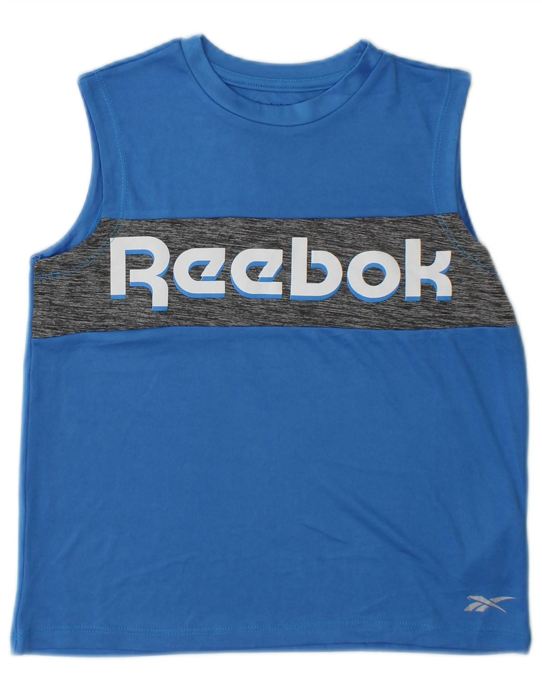 Reebok Jungen Grafik-Weste-Top, 10–11 Jahre, blaues Farbblock-Polyester