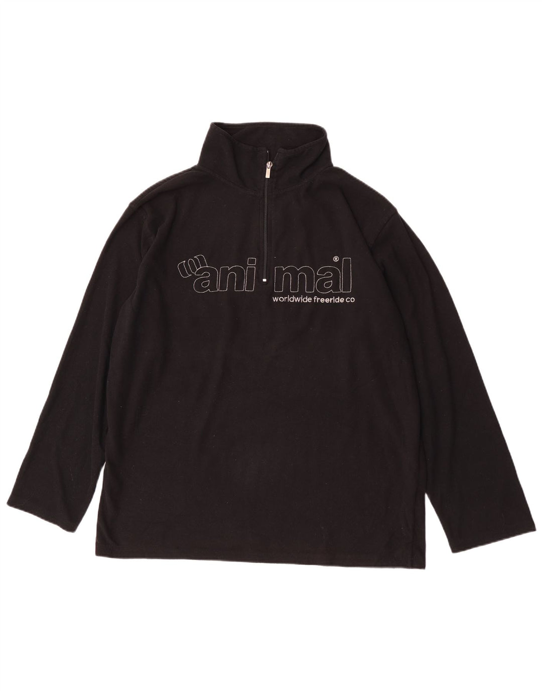 Animal Herren-Fleecepullover mit grafischem Reißverschluss und Halsausschnitt, XL, Schwarz, Polyester