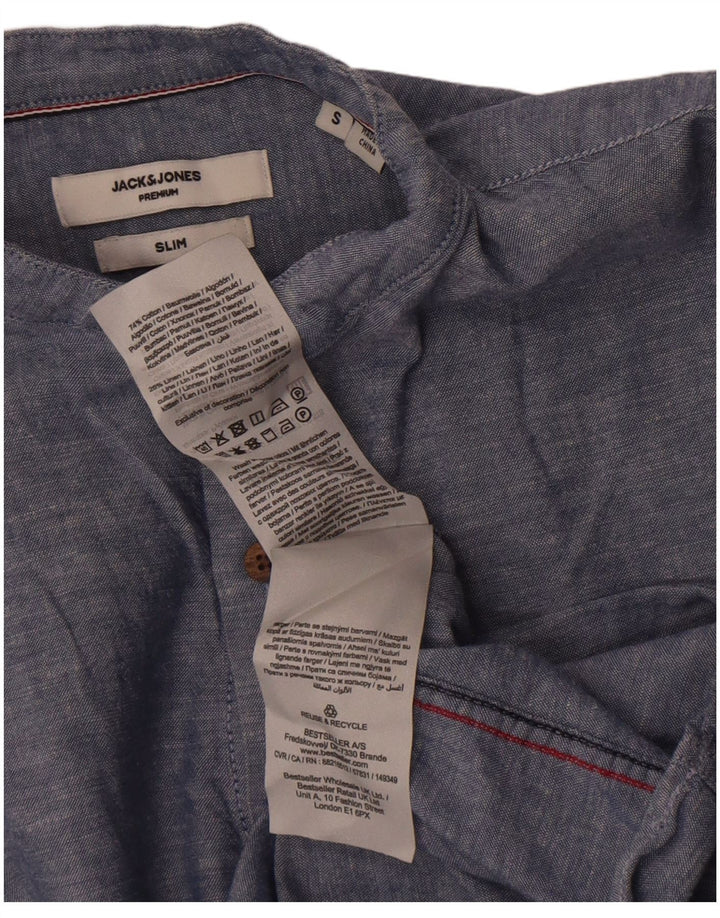Jack & Jones Premium Slim Pullover-Hemd für Herren, Größe S, Marineblau meliert