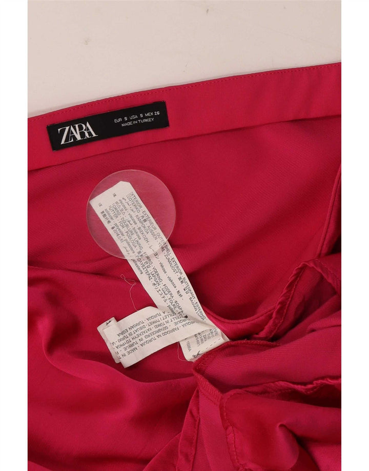 Zara Damen Minirock Small W26 Rosa Viskose