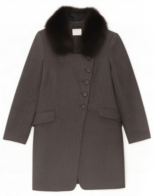 Vintage Womens Overcoat IT 46 Large Grey Wool