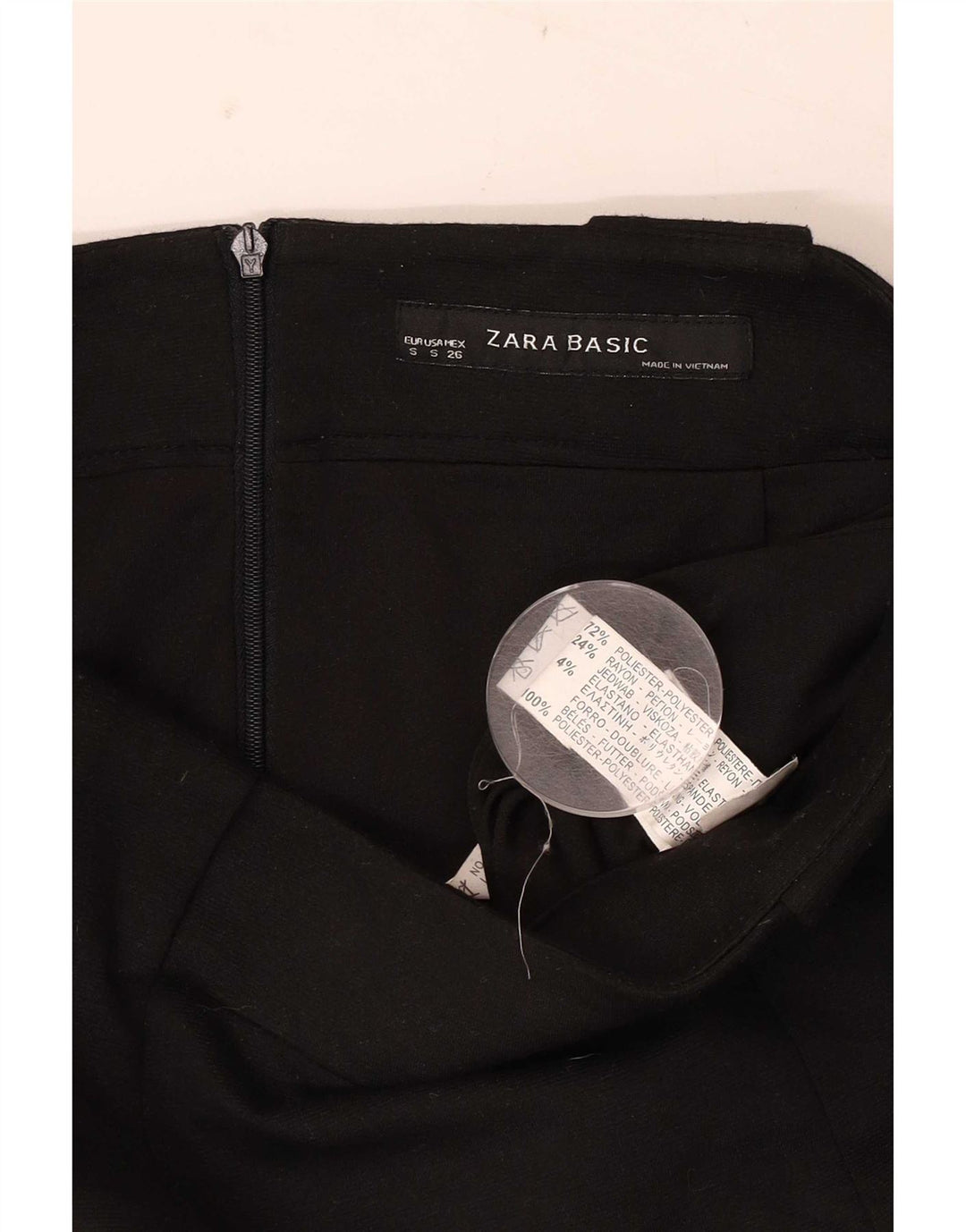 Zara Damen Bleistiftrock Small W26 Schwarz Polyester