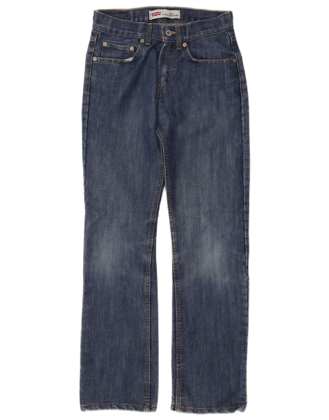 LEVI'S Mädchen 514 Straight Slim Jeans 15–16 Jahre W26 L28 Blaue Baumwolle