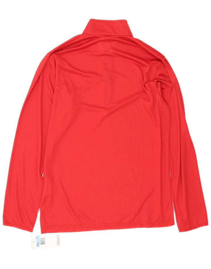 Nike Herren-Pullover-Trainingsanzugoberteil mit Reißverschluss und Halsausschnitt, UK 39/41, mittelrotes Polyester