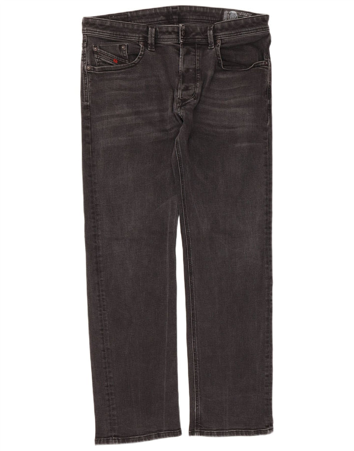 Diesel Damen Larkee Regular Straight Jeans W36 L30 Schwarze Baumwolle
