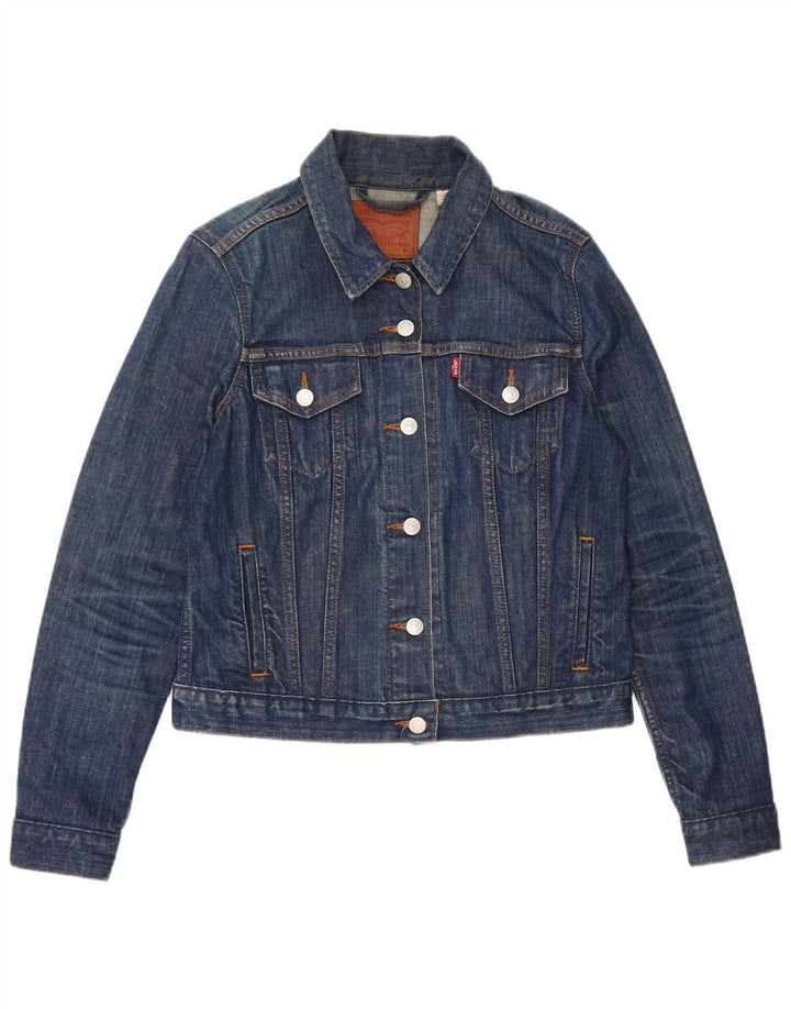 Levi's Damen Crop Denim Jacke UK 12 Mittelblau