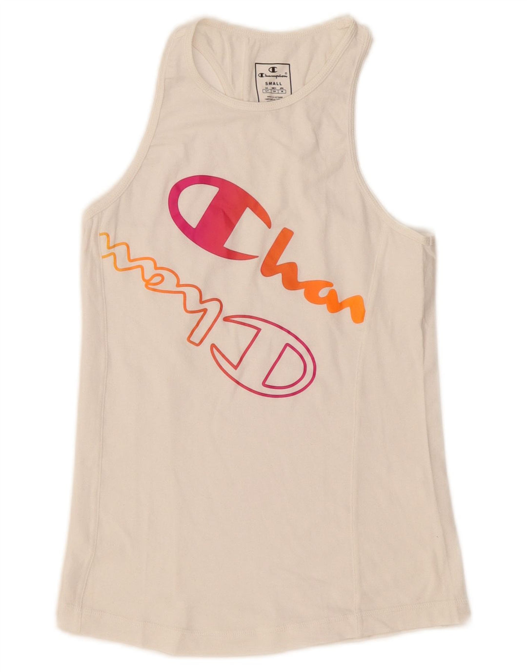 Champion Damen Grafik-Weste-Top, UK 8, Small, Weiß