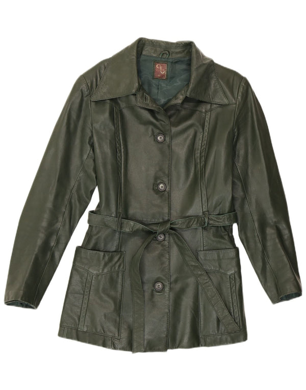 Vintage Damen Lederjacke IT 46 Large Grün