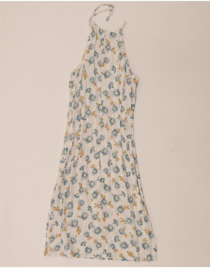BENETTON Neckholder-Kleid für Damen, Größe S, Größe S, weiß, geblümt