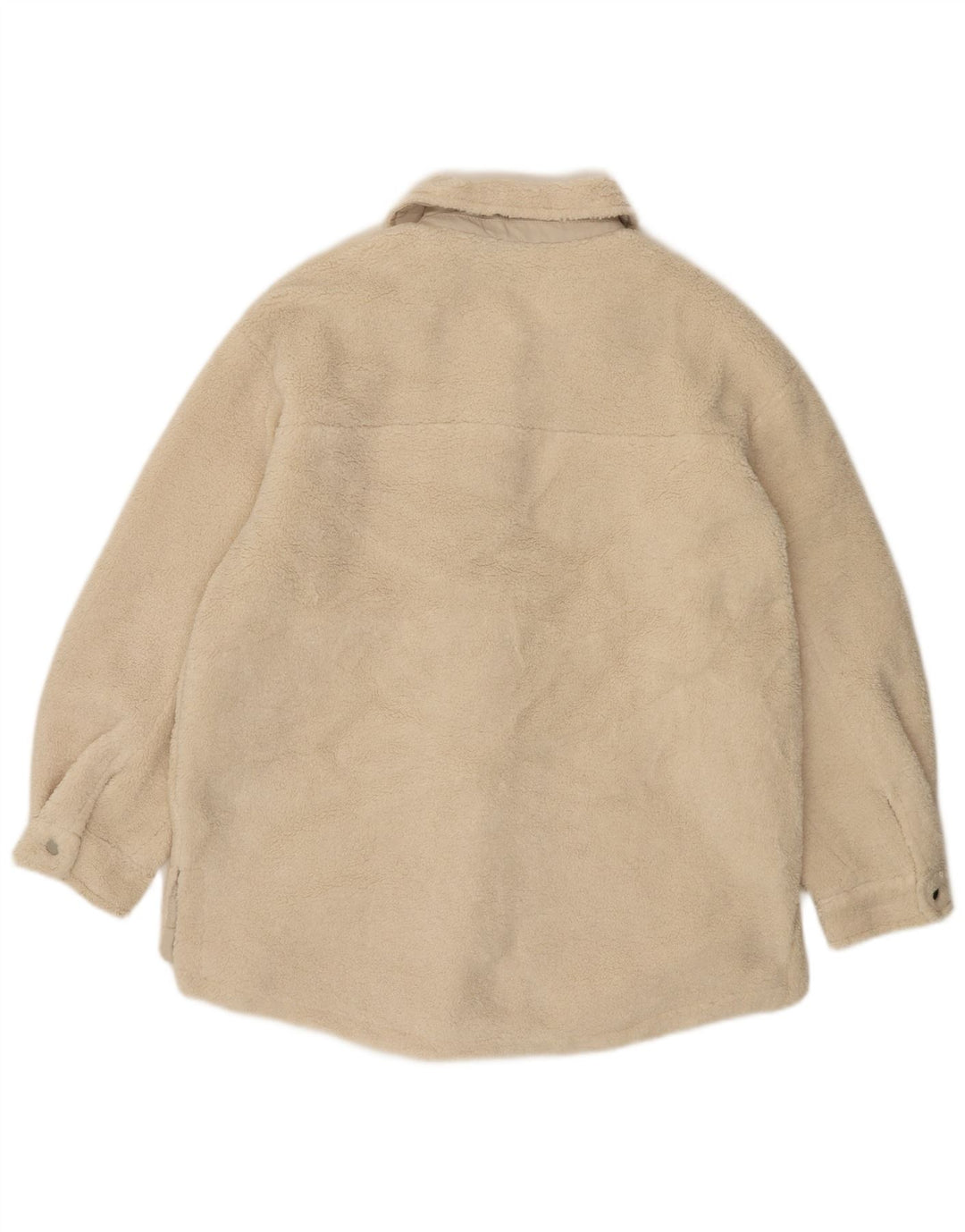 Topshop Damen-Fleecejacke in Übergröße, UK 10, Größe S, Beige, Polyester