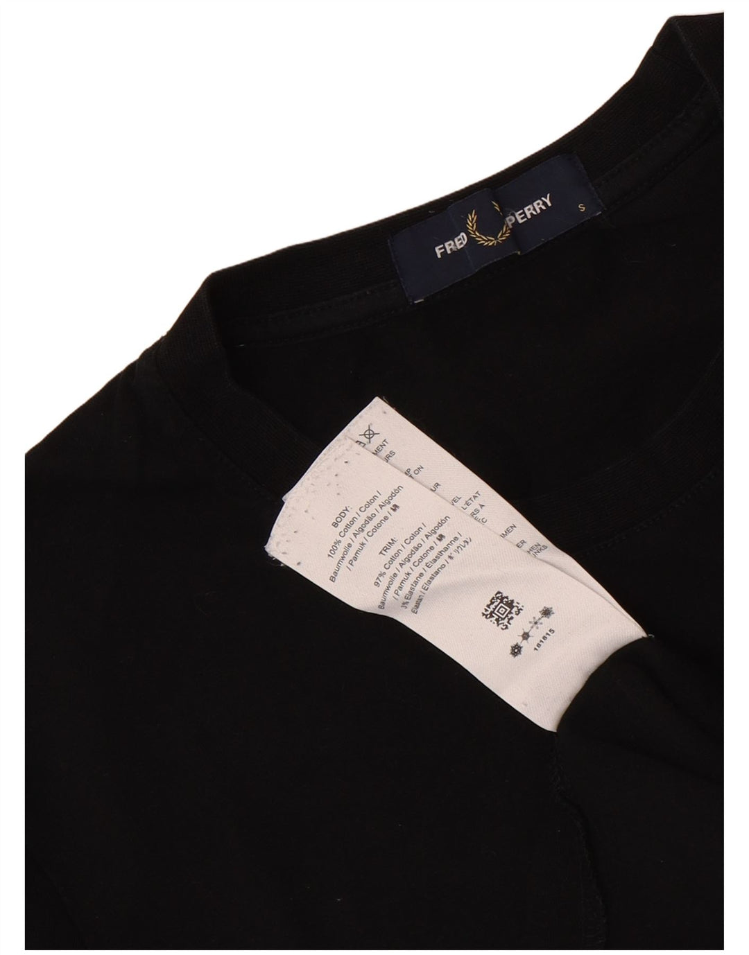 Fred Perry Herren-T-Shirt mit Grafik, Größe S, schwarze Baumwolle