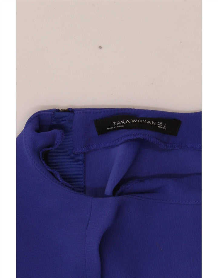 Zara Damen-Blusenoberteil mit 3/4-Ärmeln, übergroß, Gr. 46, Blau