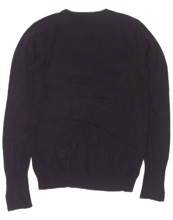 Zara Damen-Pullover mit Rundhalsausschnitt, UK 12, mittlere marineblaue Viskose