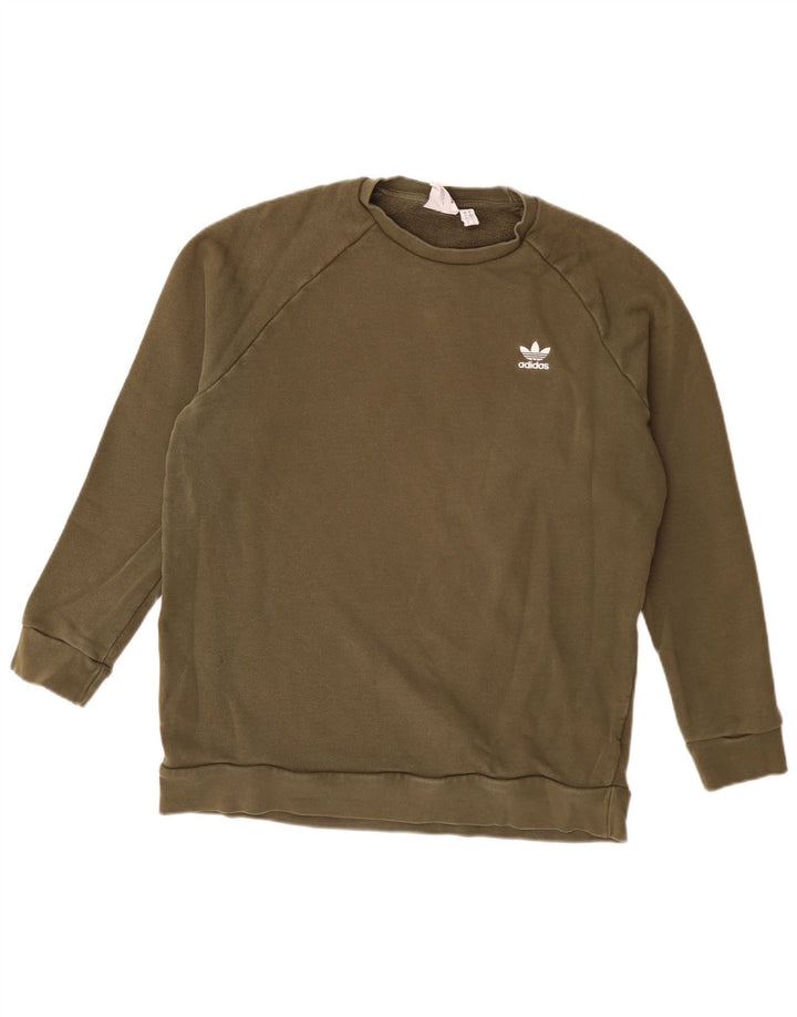 Adidas Herren Sweatshirt Pullover Large Khaki Baumwolle