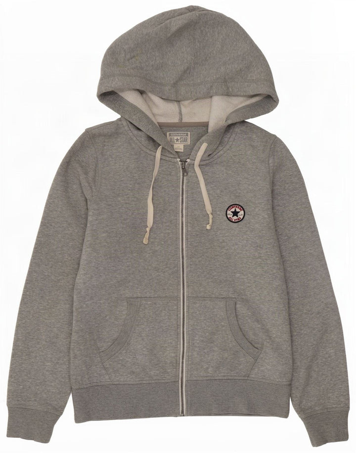 Converse Damen Kapuzenpullover mit Reißverschluss, UK 16, Größe L, Grau, Baumwolle