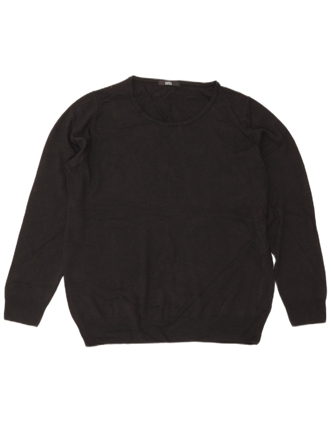 Marks & SPENCER Damen-Pullover, übergroß, Rundhalsausschnitt, Gr. 18, XL, Schwarz