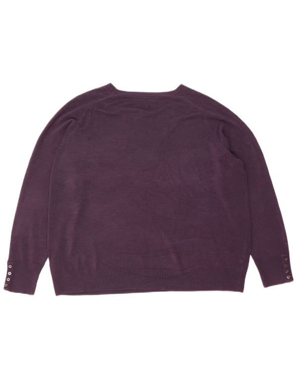 Marks & Spencer Damen-Pullover mit U-Boot-Ausschnitt, UK 22 3XL, Lila, Acryl