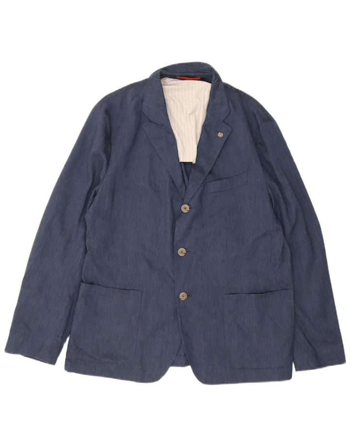Ted Baker Herren-Blazer mit 3 Knöpfen, Größe 6 2XL, blaues Leinen