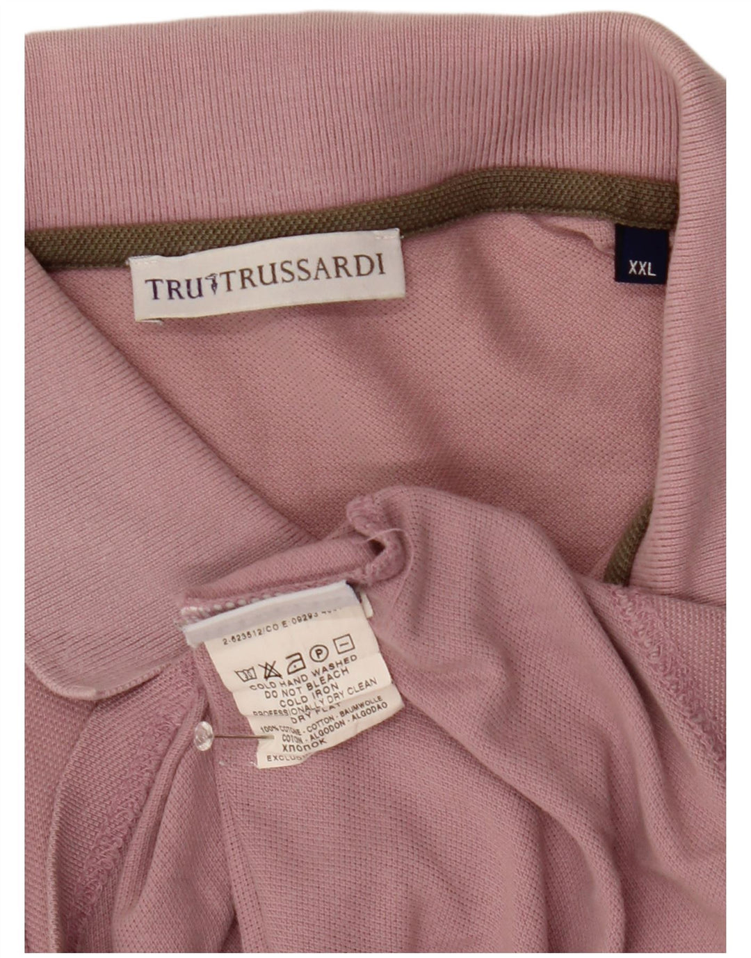 Trussardi Herren Poloshirt 2XL Rosa Baumwolle