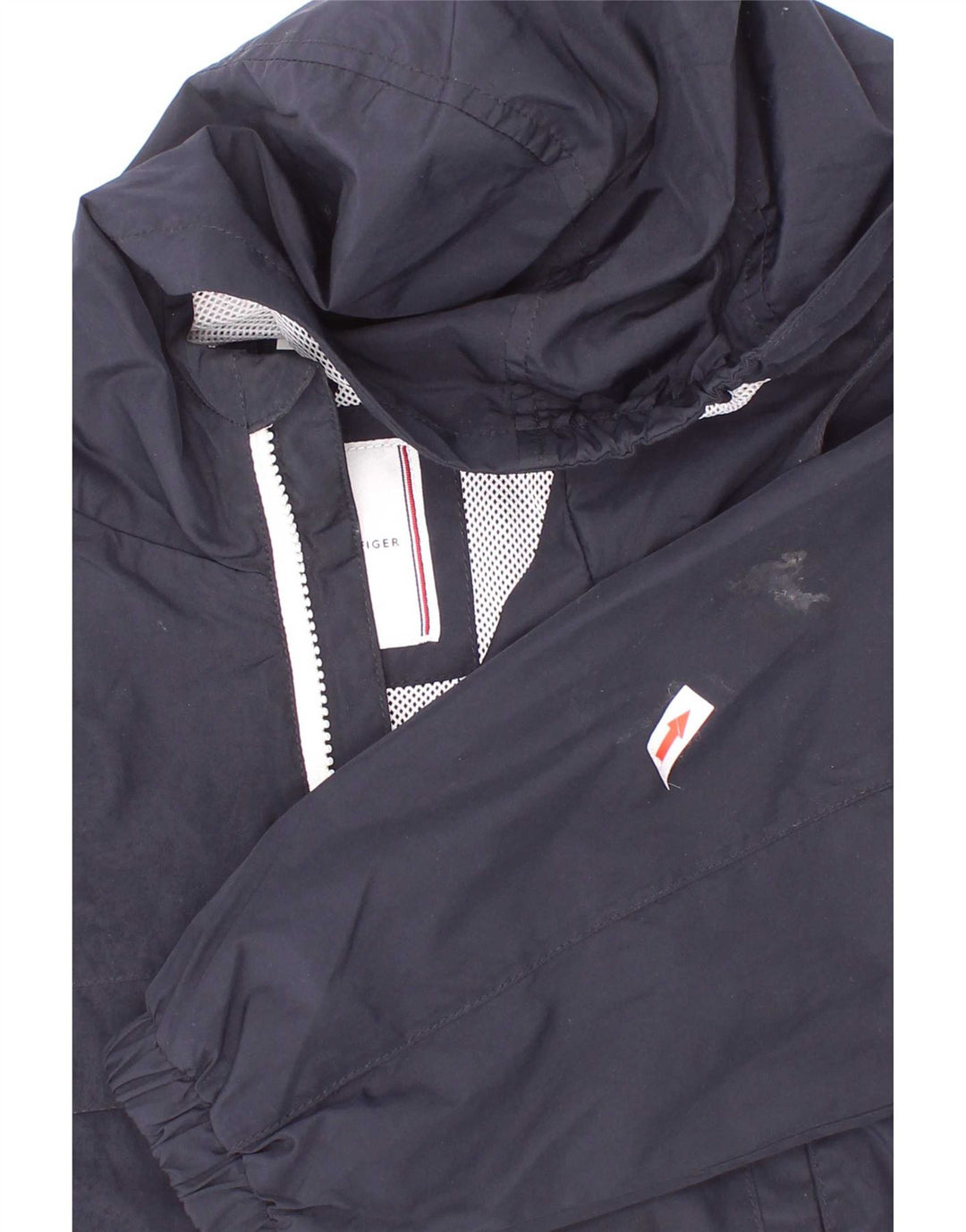 Tommy Hilfiger Jungen-Regenjacke mit grafischer Kapuze, 5–6 Jahre, Marineblau