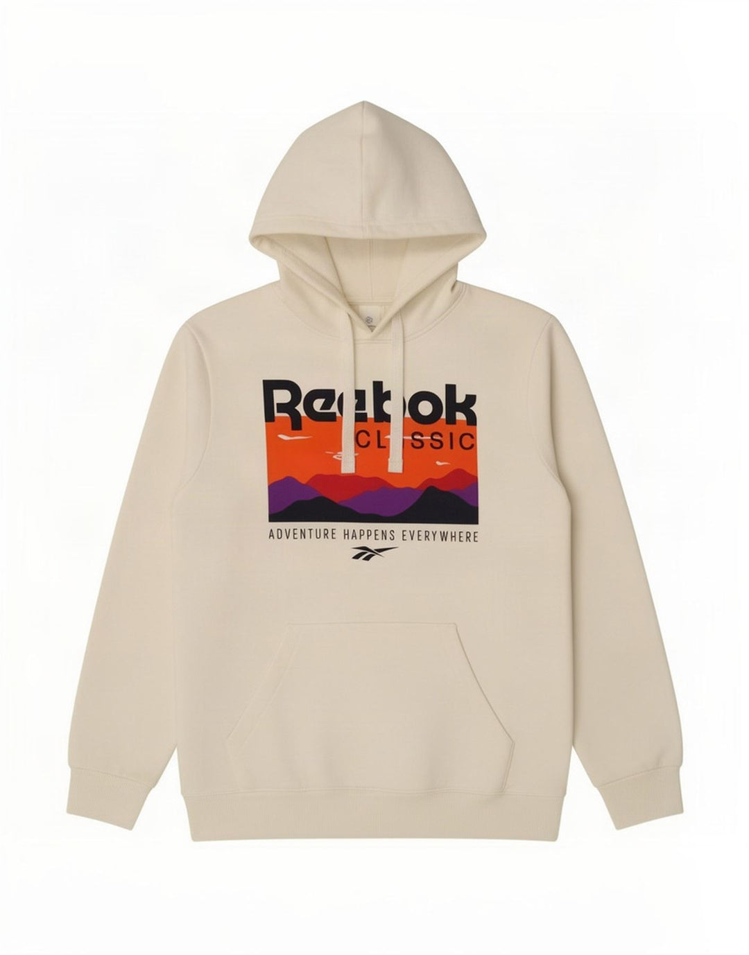 Reebok Herren Graphic Hoodie Pullover Mittelweiße Baumwolle