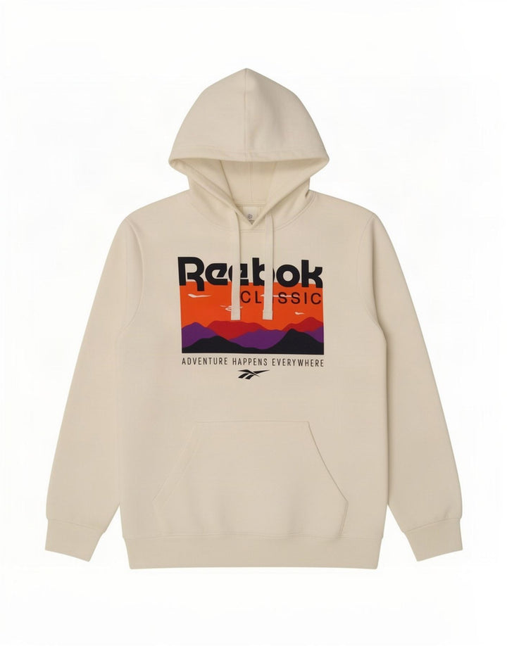 Reebok Herren Graphic Hoodie Pullover Mittelweiße Baumwolle