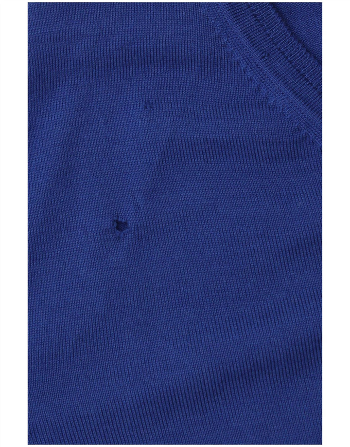 Hugo Boss Herren-Pullover mit V-Ausschnitt, XL, blaue Schurwolle