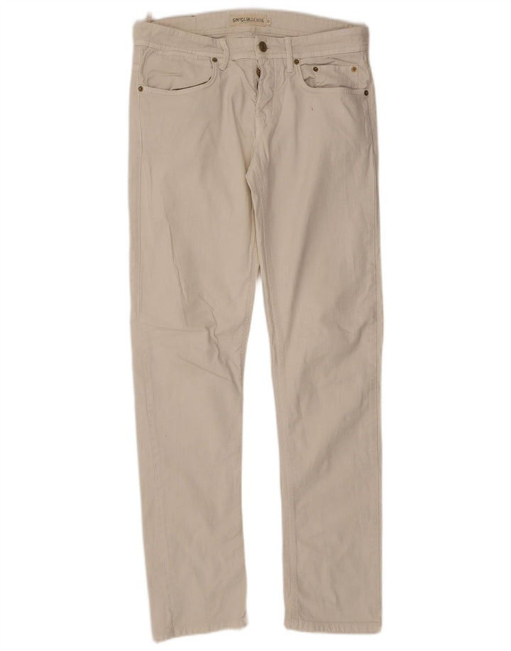 SIVIGLIA Damen Slim Jeans W33 L33 Weiße Baumwolle