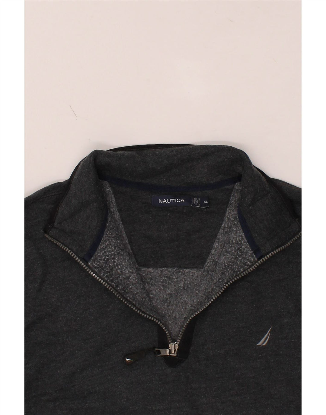 NAUTICA Mens Zip Neck Sweatshirt Jumper XL Grey Cotton Vintage Nautica and Second-Hand Nautica from Messina Hembry 