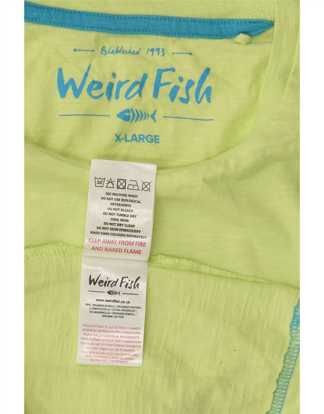 Weird Fish Herren T-Shirt Top XL Grün Baumwolle