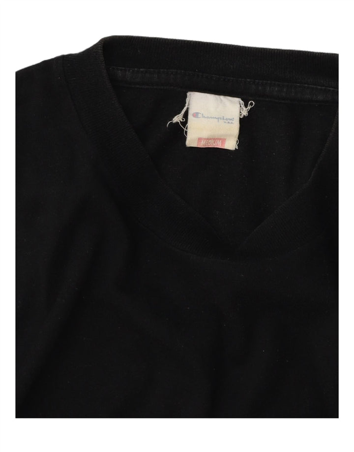 CHAMPION Herren-Grafik-T-Shirt-Oberteil aus mittelschwarzer Baumwolle