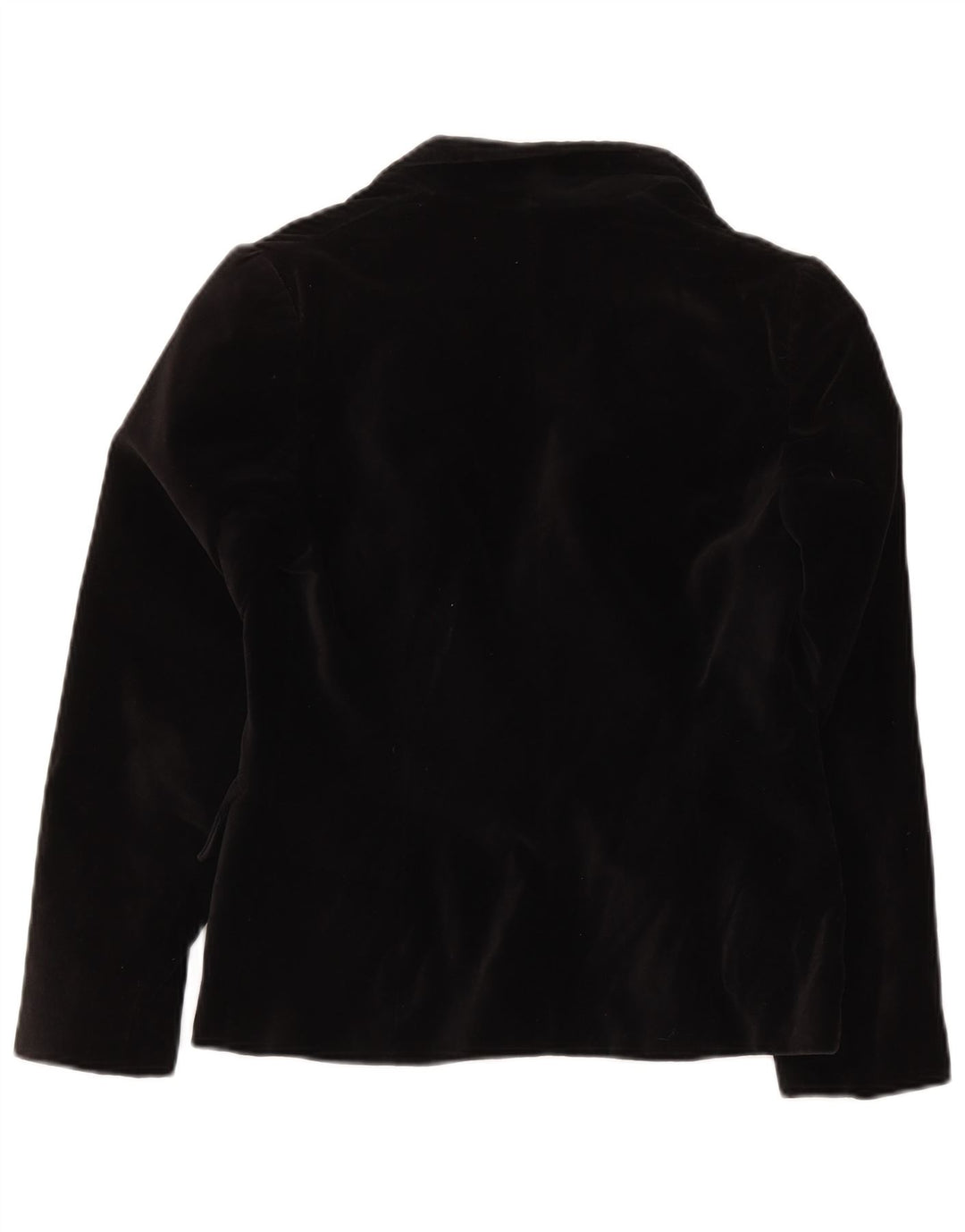 Vintage Damen 1 Knopf Samt Blazer Jacke UK 10 Small Schwarze Baumwolle