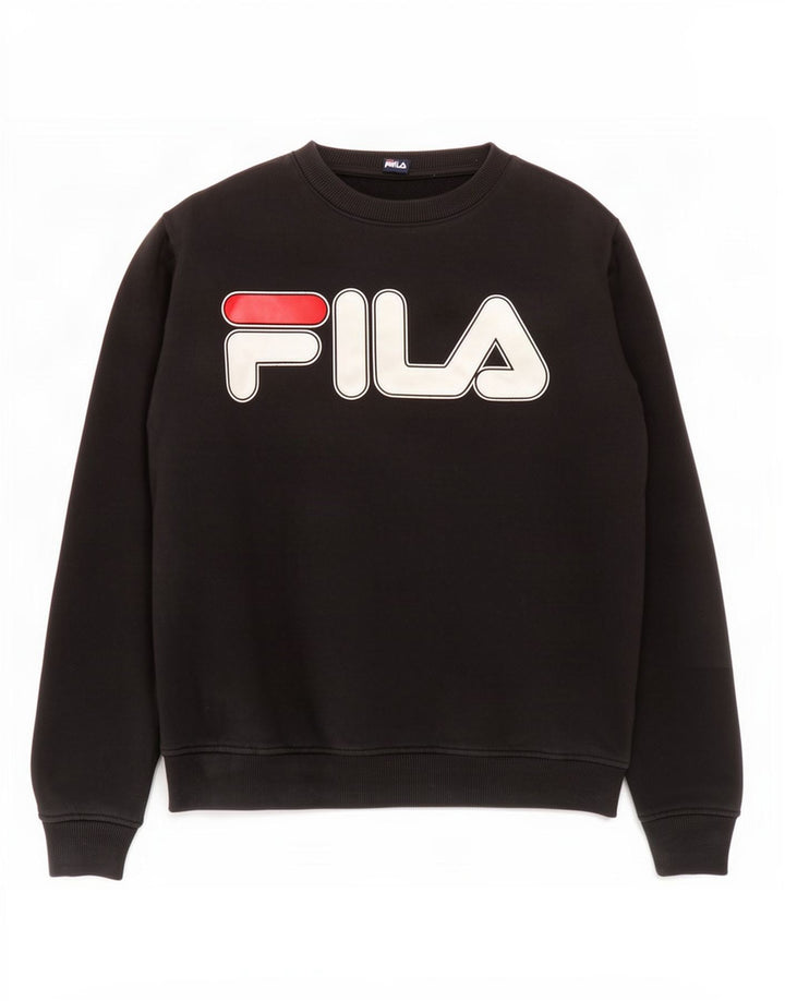 Fila Herren Grafik-Sweatshirt-Pullover Mittelschwarzes Polyester