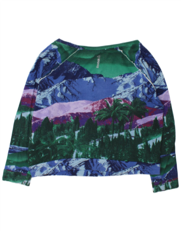 Reebok Damen Graphic Sweatshirt Pullover UK 16/18 Large Mehrfarbig