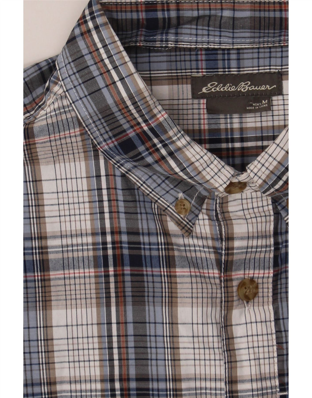 EDDIE BAUER Mens Shirt Medium Blue Check Vintage Eddie Bauer and Second-Hand Eddie Bauer from Messina Hembry 