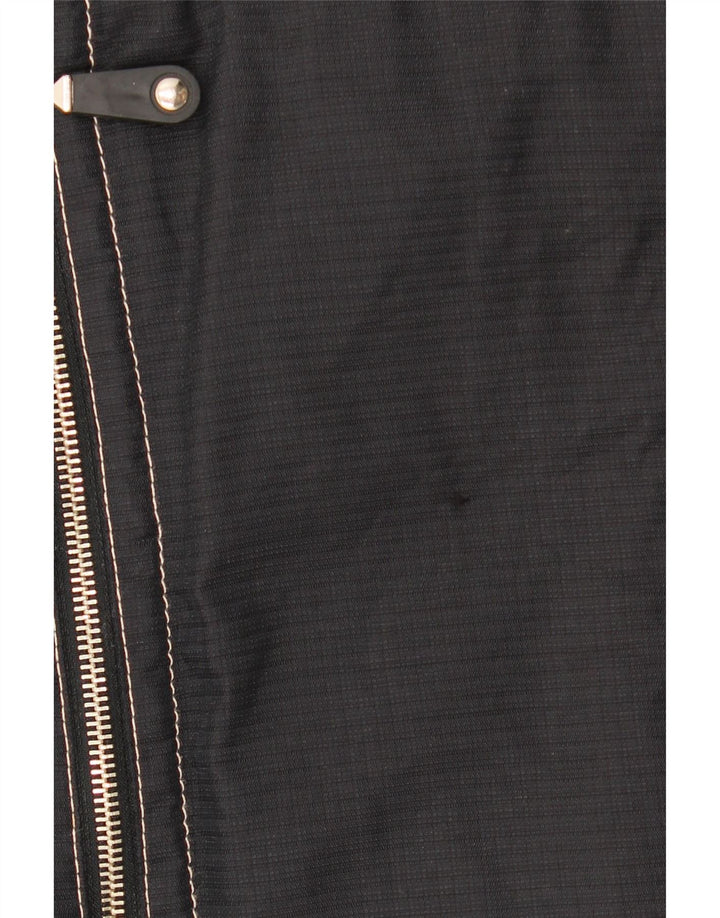 Vintage Damen Übergroße Windjacke IT 44 Mittelschwarzes Polyamid