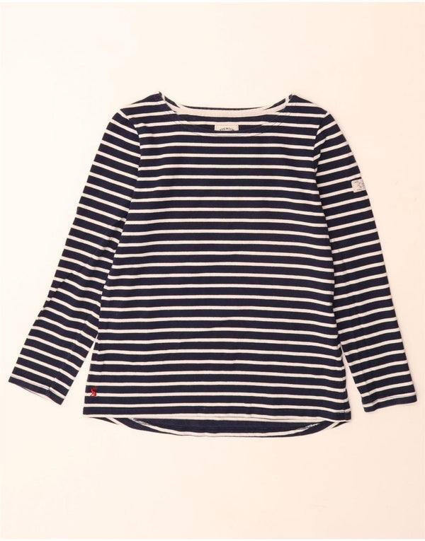 JOULES Damen Top Langarm UK 12 Mittel Marineblau gestreift Baumwolle