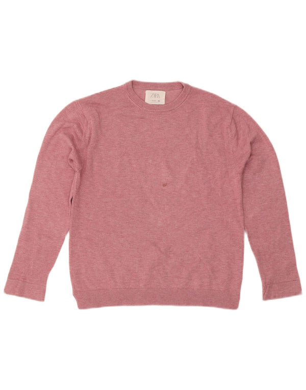 Zara Mädchen Pullover mit Rundhalsausschnitt, 11–12 Jahre, rosa Viskose