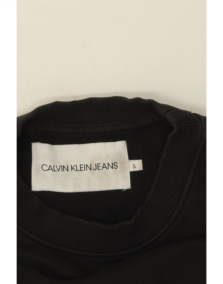 CALVIN KLEIN JEANS Mens Graphic Sweatshirt Jumper Small Black