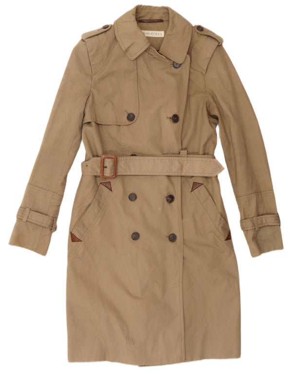 Whistles Womens Trench Coat UK 6 XS Beige Cotton