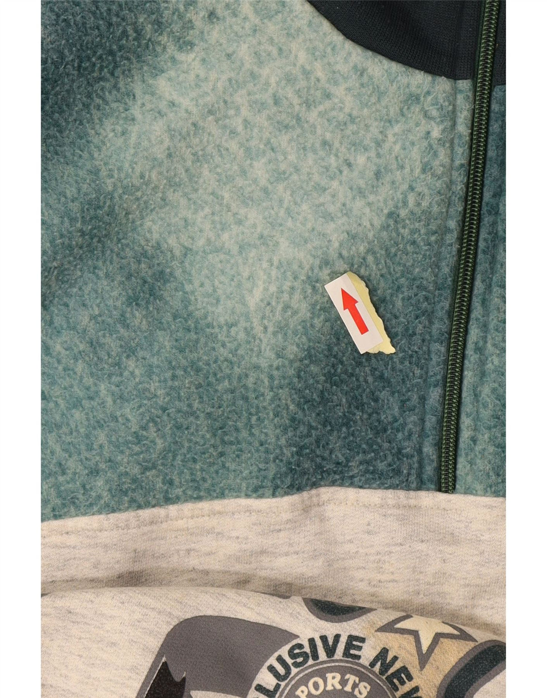 EXTE Grafischer Herren-Sweatshirtpullover mit Reißverschluss am Hals, Größe L, Grau, Farbblock