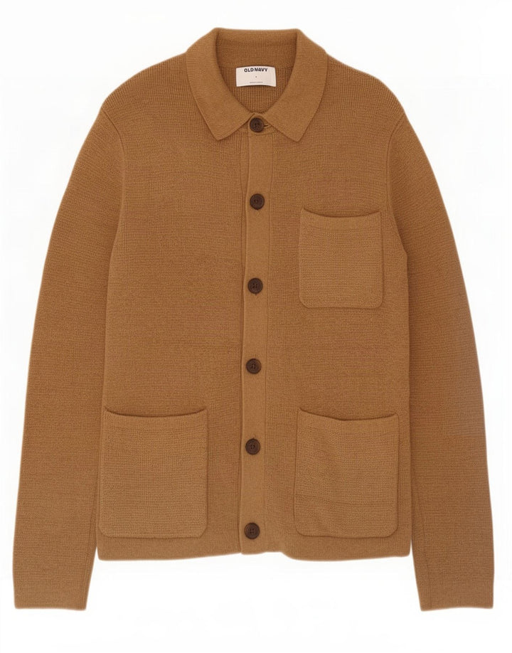 Old Navy Herren-Strickjacke, kleine braune Baumwolle