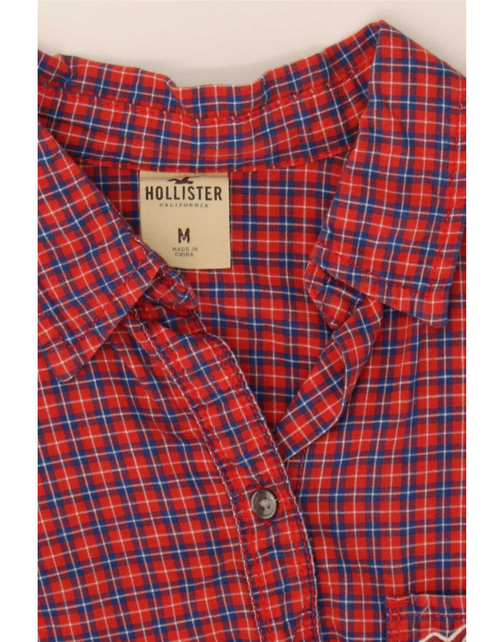 Hollister Flanellhemd für Damen, UK 12, mittelrot, kariert, Baumwolle