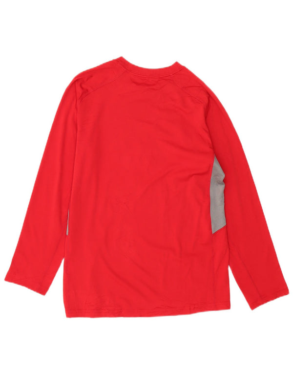 Nike Damen Dri Fit Graphic Top Langarm UK 16 Large Rot Polyester