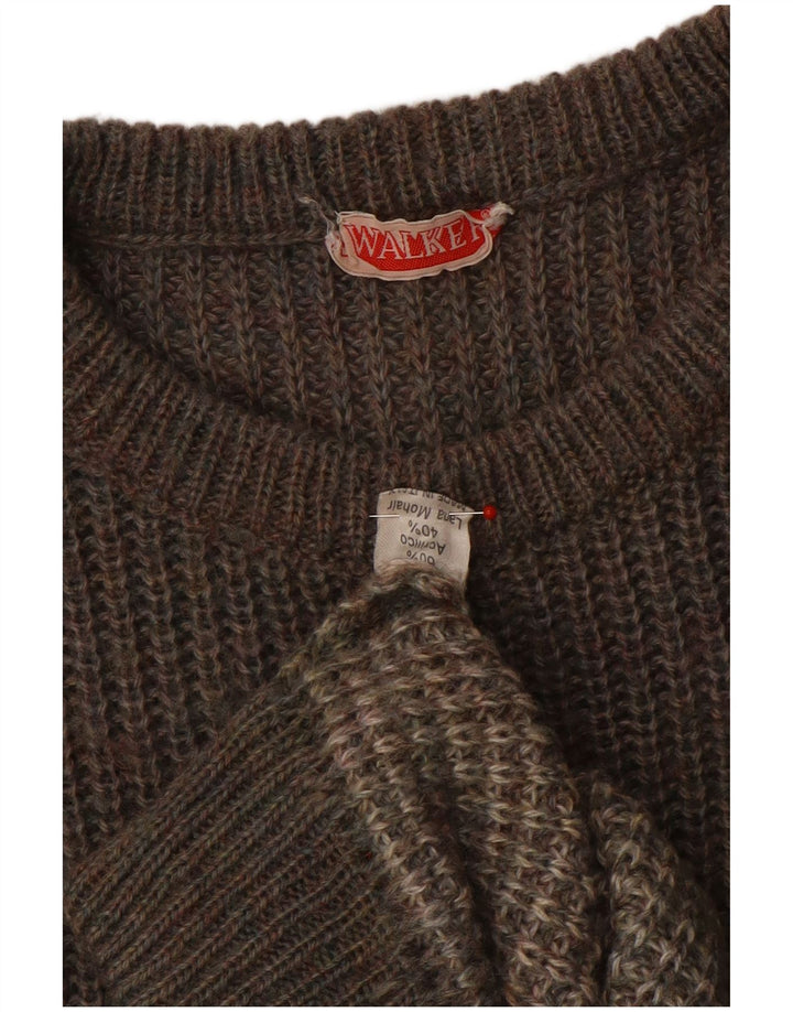 Walker Herren-Pullover mit Rundhalsausschnitt, groß, graues Farbblock-Acryl