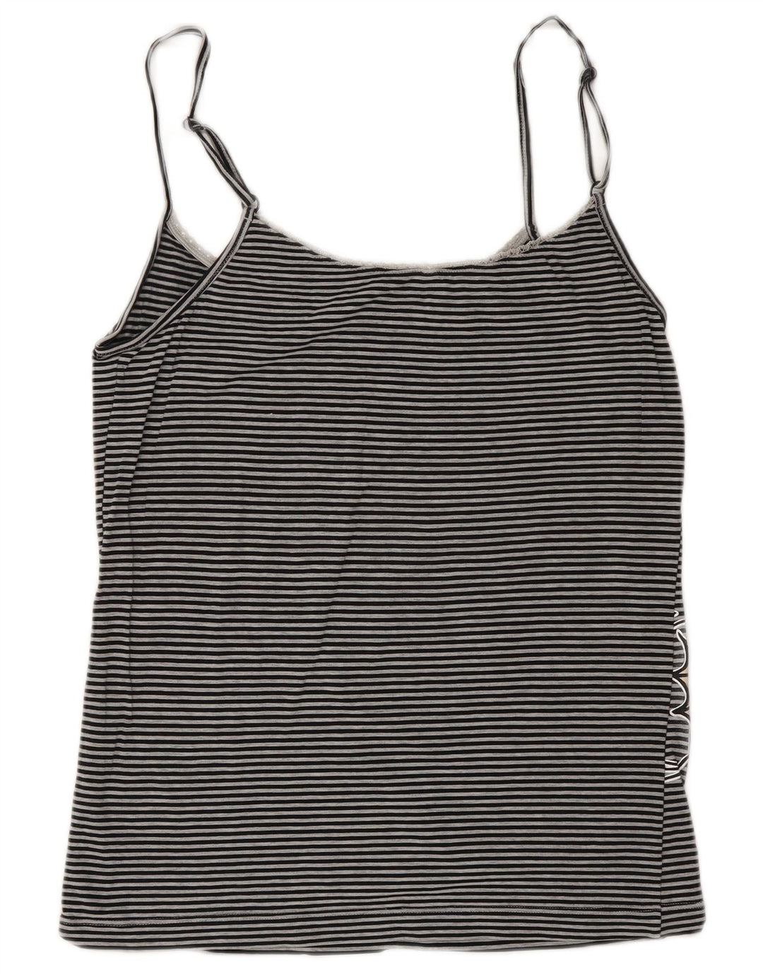 Benetton Womens Graphic Crop Cami Top UK 10 Small Grau gestreift