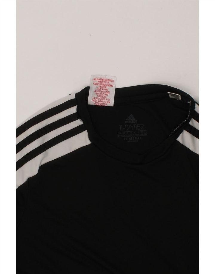 ADIDAS Boys Graphic T-Shirt Top 11-12 Years  Black Polyester Vintage Adidas and Second-Hand Adidas from Messina Hembry 