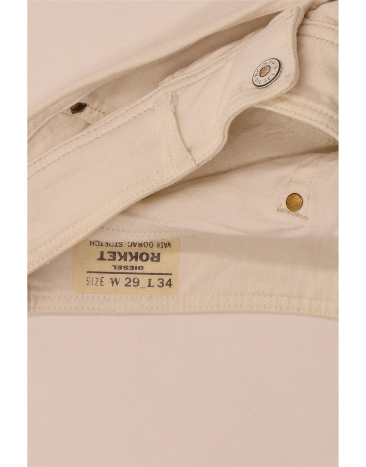 DIESEL Damen Rokket Straight Jeans W29 L34 Weiße Baumwolle