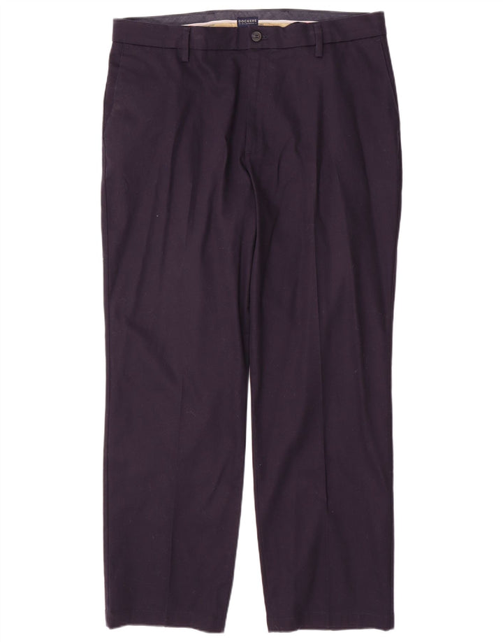 DOCKERS Herren-Chinohose mit gerader klassischer Passform, W36 L30, marineblaue Baumwolle