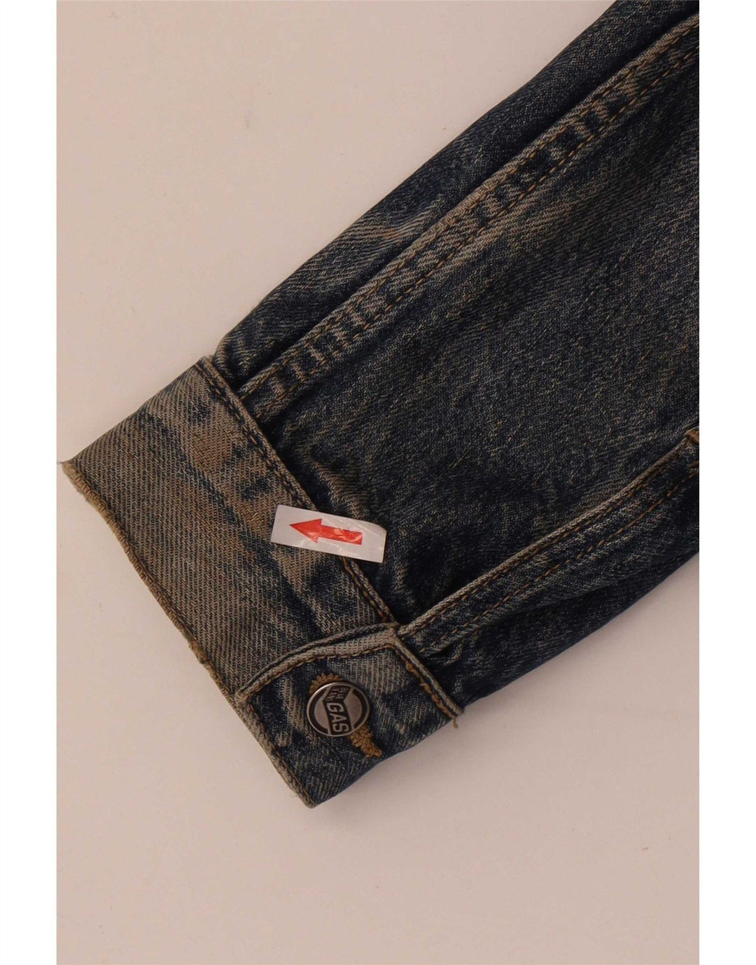Gas Herren Jeansjacke UK 40 Große blaue Baumwolle